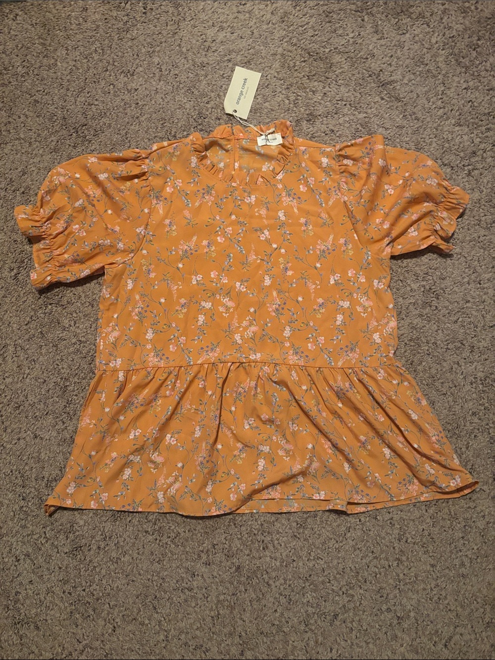 NWT Orange Creek Floral Boho Vibes Blouse XL